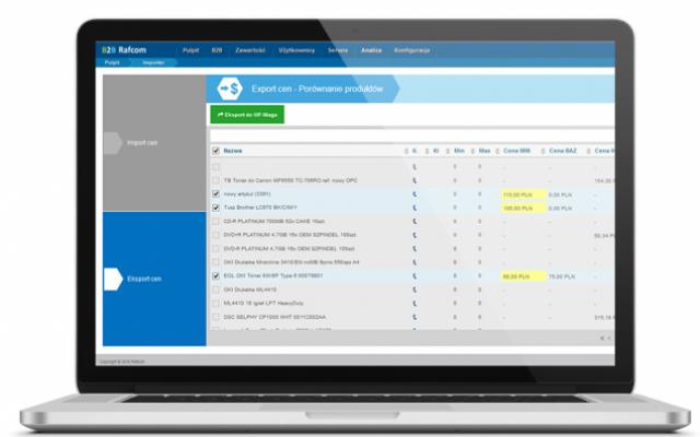Panel administracyjny - export cen